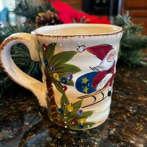 Vintage Hand Painted Tropical Lifestyles Fiji Christmas Mug
